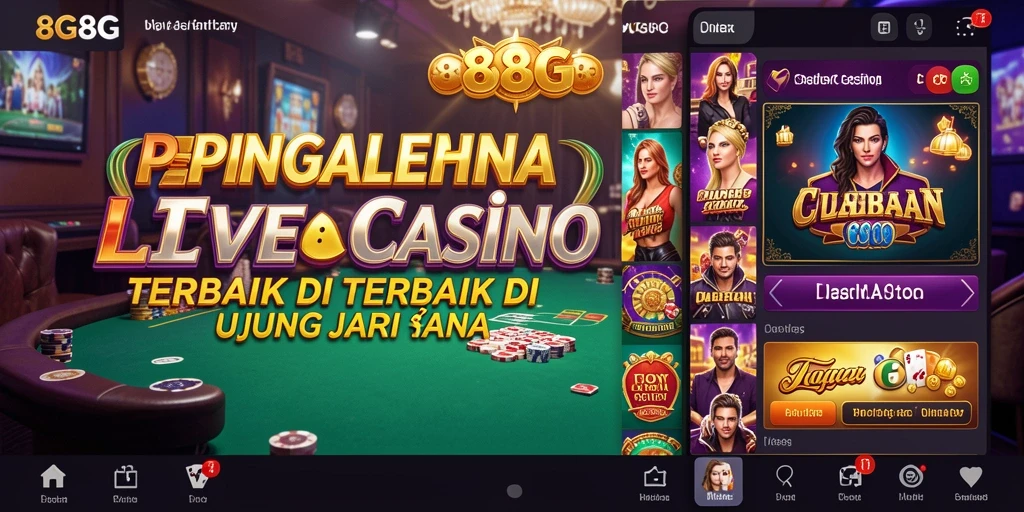 Screenshot gameplay Live Casino 8G8G dengan dealer profesional.