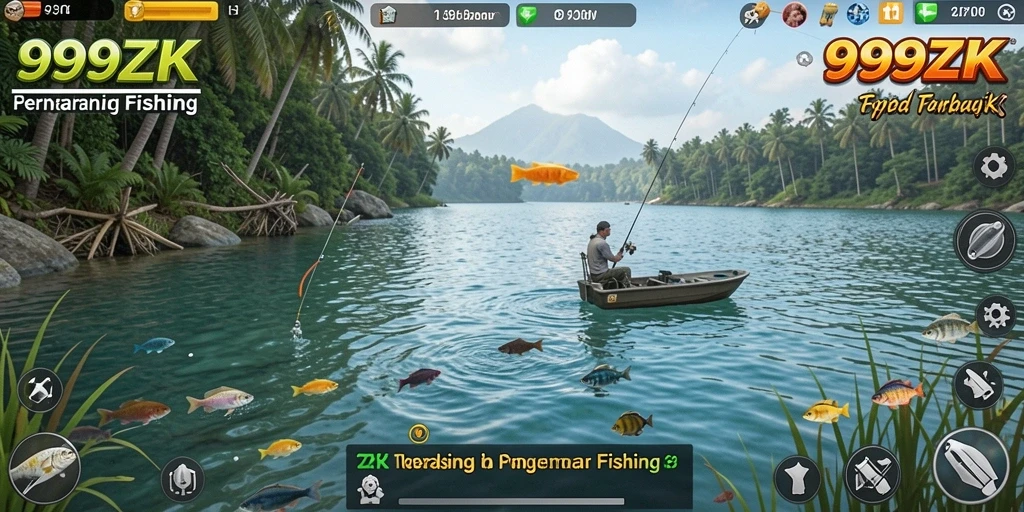 Tangkapan ikan besar dalam permainan 999ZK dengan grafis menakjubkan.