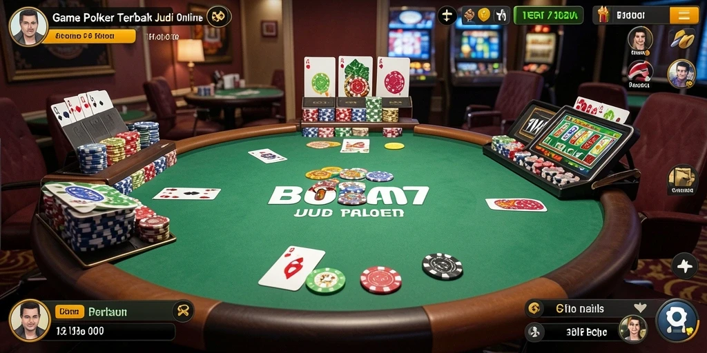 Tampilan gameplay menarik dari BOLA07 dengan suasana poker yang mendebarkan.