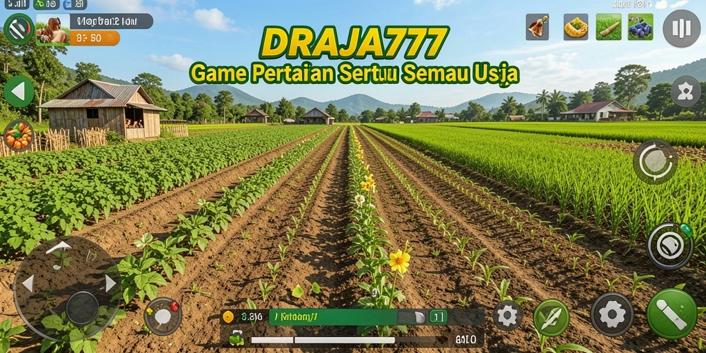 Tampilan menarik dari gameplay Farming DRAJA777 dengan lahan subur.