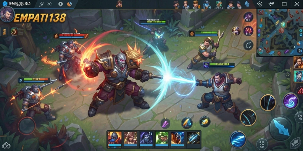 Screenshot gameplay seru dari EMPATI138 dengan karakter yang beraksi.