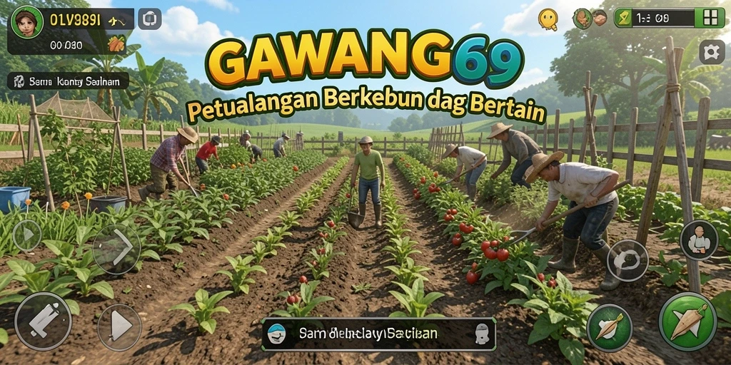 Screenshot GAWANG69 menunjukkan gameplay bertani yang menarik.
