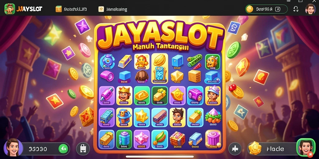Tampilan gameplay JAYASLOT yang penuh warna dan seru.