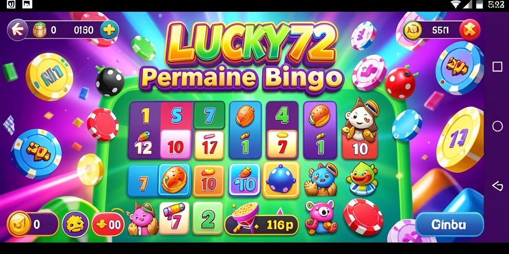 Tampilan seru dari gameplay Bingo di LUCKY72