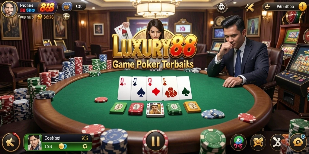 Tampilan gameplay poker yang menarik di LUXURY88.