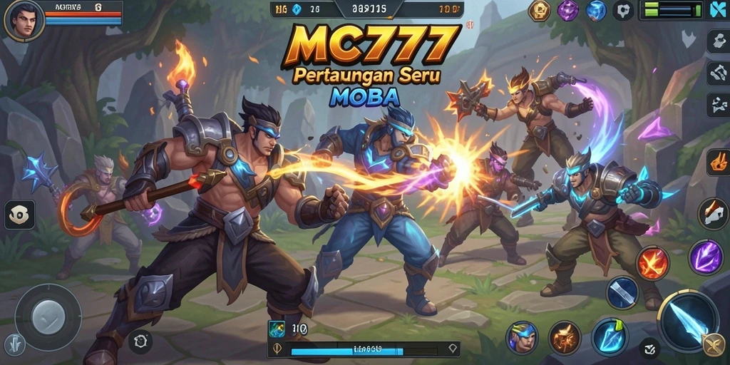 Tampilan gameplay MOBA seru dan kompetitif di MC777.