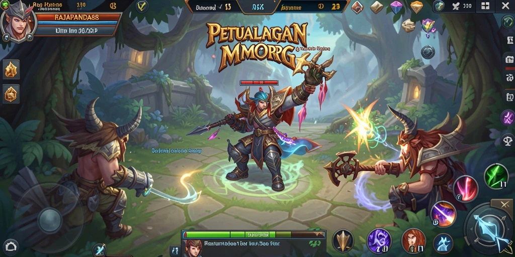 Screenshot gameplay RAJAPANDA88 menampilkan aksi seru dalam petualangan MMORPG.