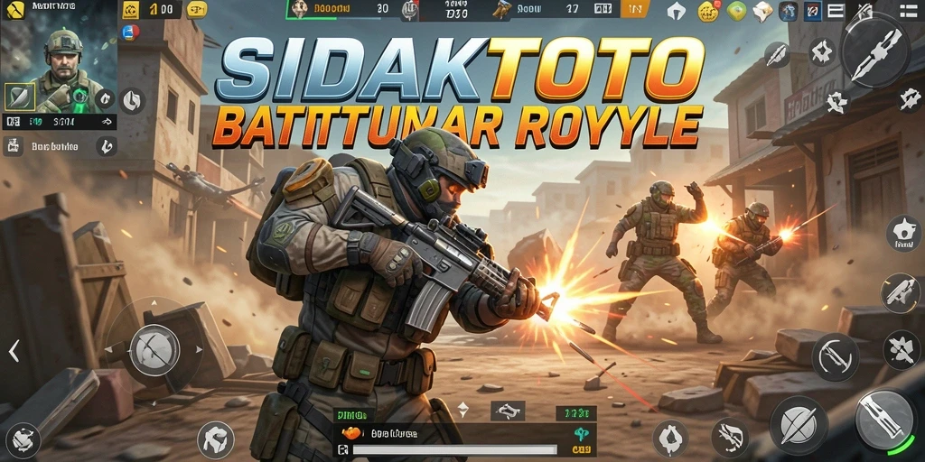 Tangkapan layar gameplay SIDAKTOTO dalam aksi pertempuran Battle Royale.
