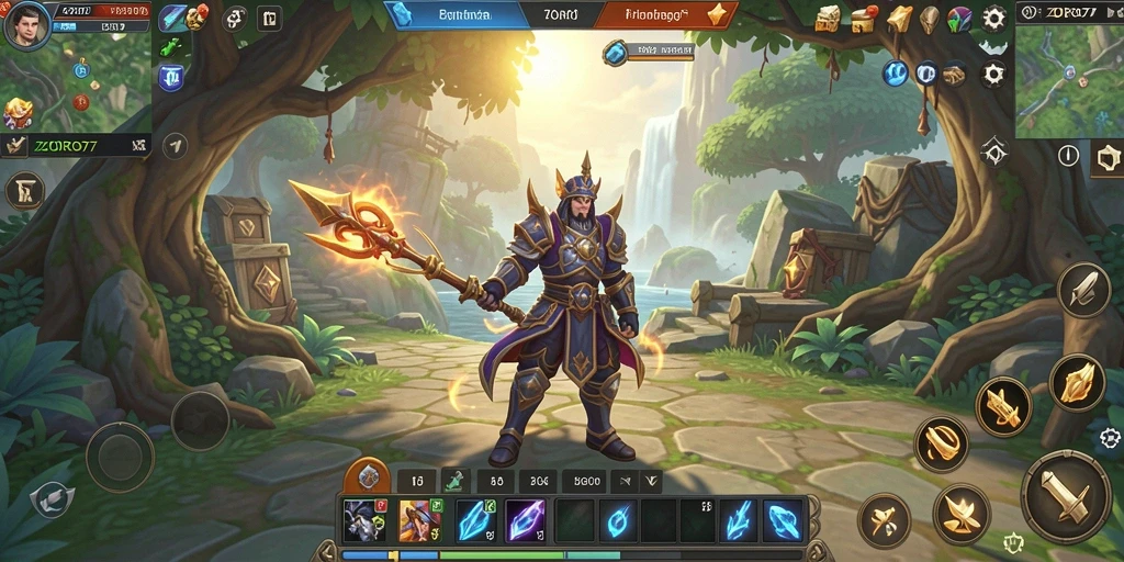 Screenshot menampilkan aksi seru dalam gameplay ZORO77 di dunia MMORPG.
